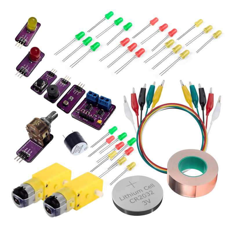 Kit Robótica Educacional Desplugada - Nível 1 - Primeiros Passos com Circuitos