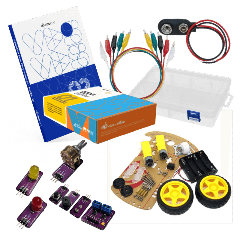 Kit Robótica Educacional Desplugada - Nível 3 - Robô Seguidor de Linha