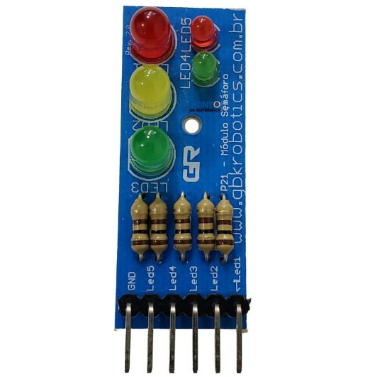 Módulo Semáforo de 5 LEDs P21 - GBK Robotics