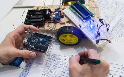 Robotics creation with arduino uno microcontroller